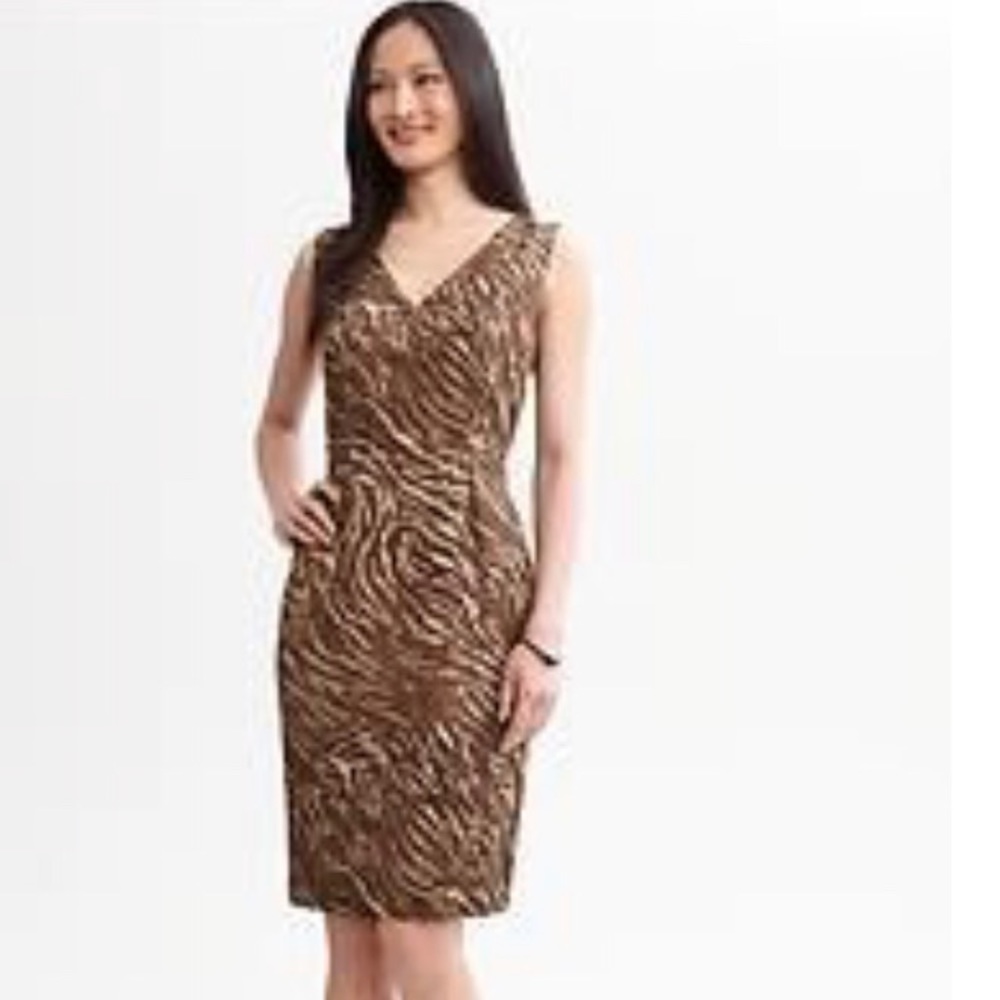 🦒Brown zebra banana republic dress🦓